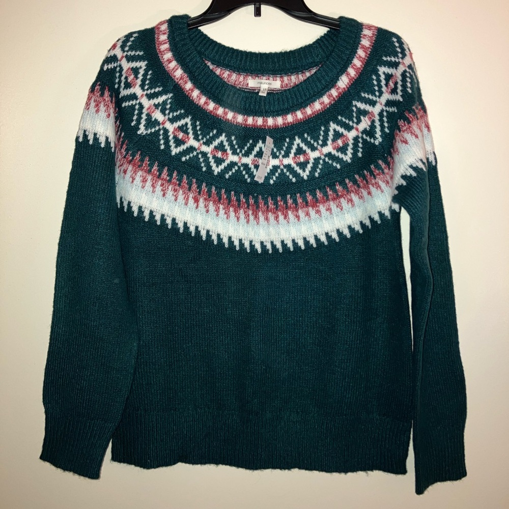 NWT Maurice’s fair isle sweater M medium Christmas holiday winter